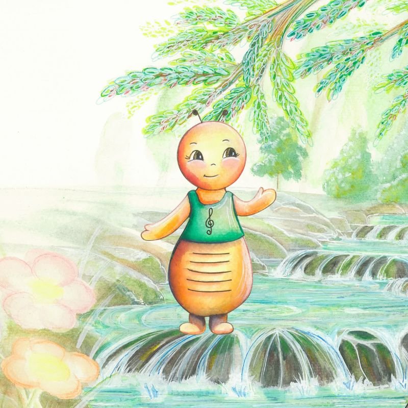 Une Poupinote au bord de la rivière